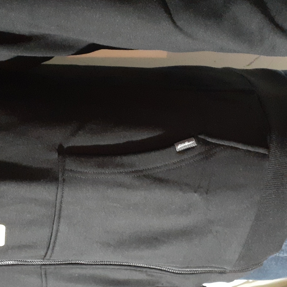 NWT Eddie Bauer Zip Front Hooded Sweatshirt - Small, Medium, XXL - Black - Picture 5 of 7